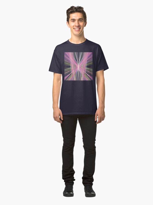 Alternate view of Linify Pink butterfly on dark background Classic T-Shirt