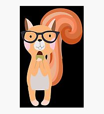 Funny Cartoon Animals Squirrel With Acorn Photographic Print