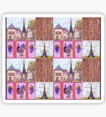 Paris Inspired Pointillism Grapes Wine Wood by Kristie Hubler Sticker