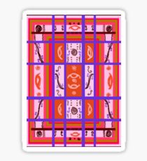 Curvy Plaid Abstract Feminine Folk Art by Kristie Hubler Sticker