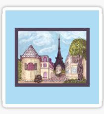 Paris Eiffel Tower inspired impressionist landscape by Kristie Hubler Sticker