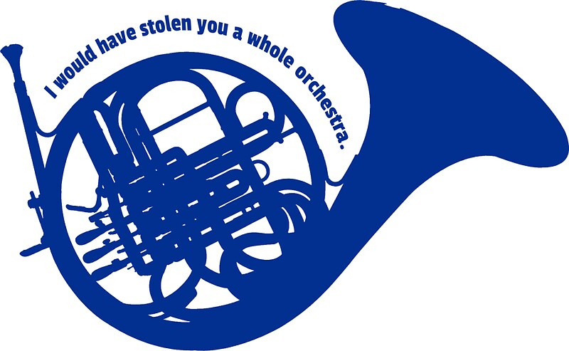 "THE BLUE FRENCH HORN" Stickers by Emi Bourke | Redbubble