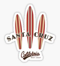 Santa Cruz California with three Surfboards Sticker