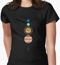 Sonnensystem Tailliertes T-Shirt