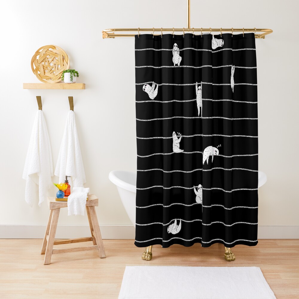 Sloth Stripe Shower Curtain