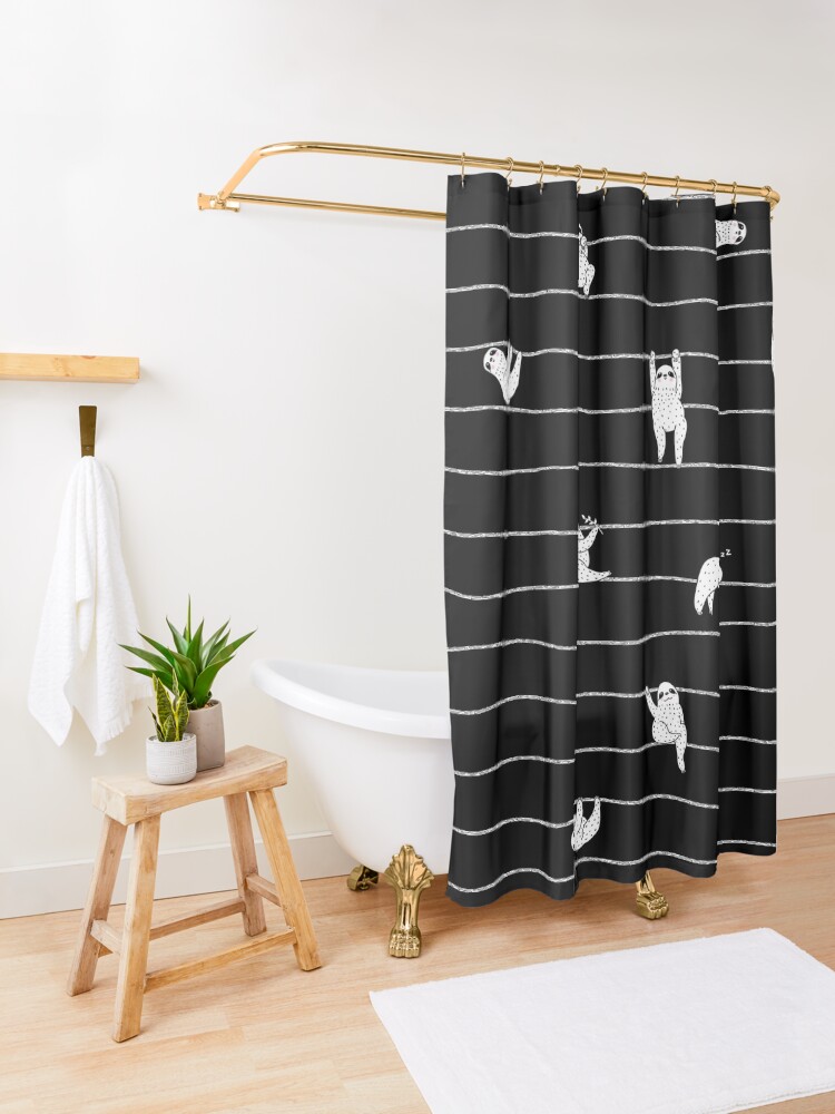 Alternate view of Sloth Stripe Shower Curtain