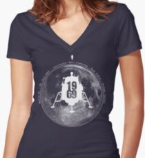 Apollo 11 Moon Landing Women's Fitted V-Neck T-Shirt