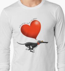 Gestohlenes Herz - schwarzer Hund Langarmshirt