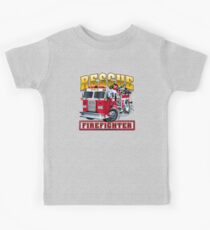 Vector Cartoon Fire Truck Kids Tee