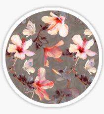 Coral Hibiscus Sticker