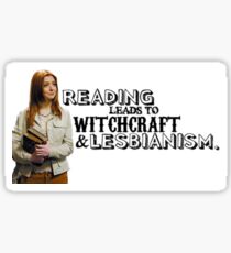 Reading leads to lesbianism Sticker