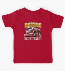 Cartoon Fire Truck Kids Tee