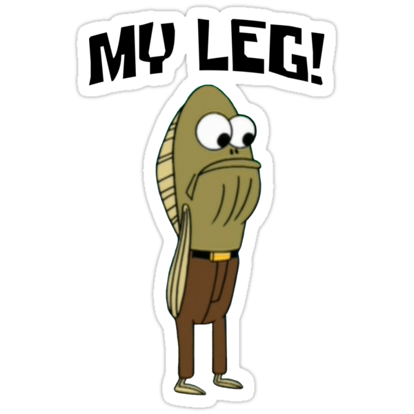 "Fred The Fish: My Leg! - Spongebob" Stickers by ...