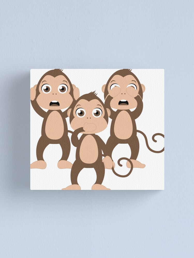 Three Wise Monkeys Canvas Print By Ruvida Redbubble