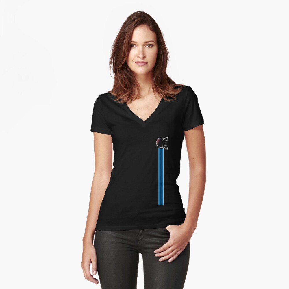 EPCOT Center Spaceship Earth (Vertical) Fitted V-Neck T-Shirt