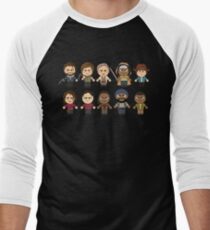 The Walking Dead - Main Characters Chibi - AMC Walking Dead Men's Baseball ¾ T-Shirt