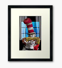 Cat In The Hat With His Moss-Covered Three-Handled Family Credenza Framed Print