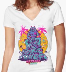 Hotline Miami Women's Fitted V-Neck T-Shirt