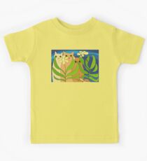 Three Cats, Two Flowers, One Snail and A Ladybug Kids Tee