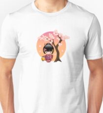 Japanese Sakura Kokeshi Doll Unisex T-Shirt