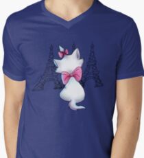 Camiseta para hombre de cuello en v París en mi mente