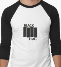 Camiseta ¾ bicolor para hombre BANDERA NEGRA en BLANCO