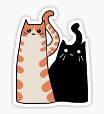 Tabby Cat and Black Cat Sticker