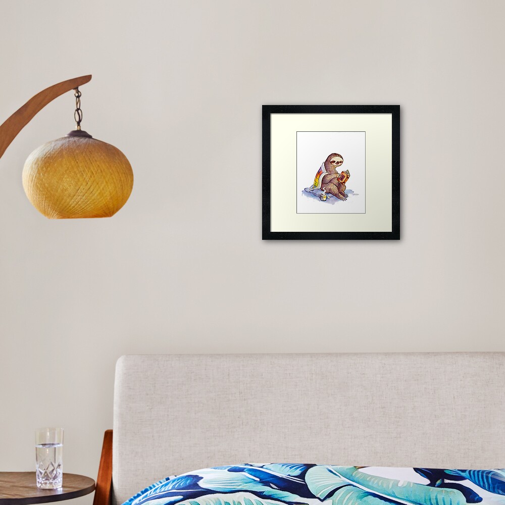 Cozy Sloth Framed Art Print