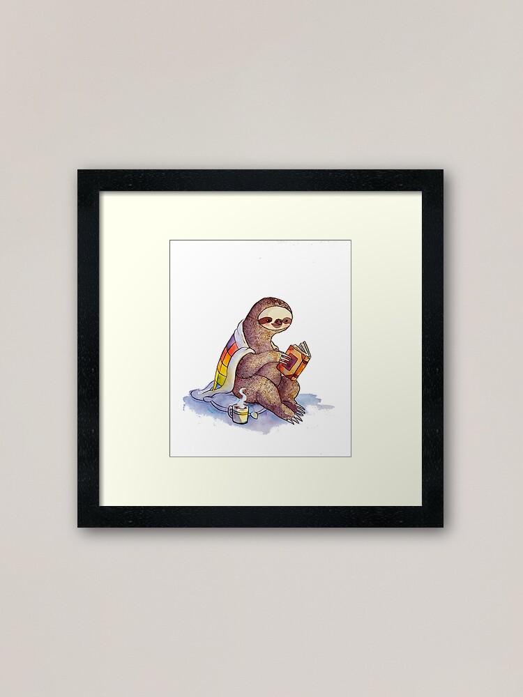 Alternate view of Cozy Sloth Framed Art Print