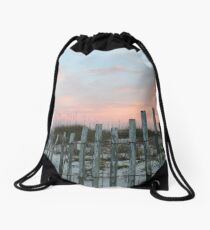 Sea Oates and Sand Drawstring Bag