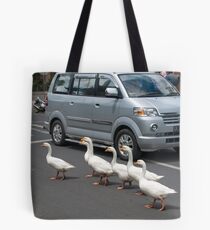 Pedestrians Crossing Tote Bag