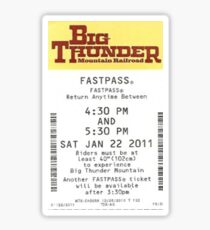 Big Thunder Mountain Railroad Fastpass Sticker
