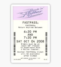 Rock 'n Roller Coaster Fastpass Sticker