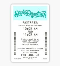Splash Mountain Fastpass Sticker