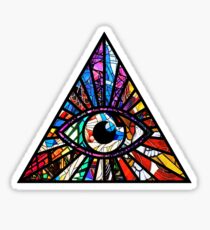 Pegatina Vidrieras Illuminati Eye