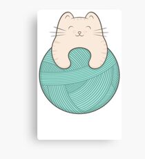 knit cat Canvas Print