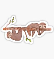 Baby Sloths hanging on Tree Pattern Sticker