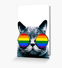 Gay Cat with Sunglasses Greeting Card