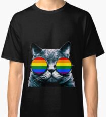 Gay Cat with Sunglasses Classic T-Shirt