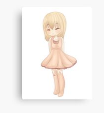 Kawaii Girl Chibi Metal Print