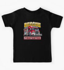 Cartoon Fire Truck Kids Tee