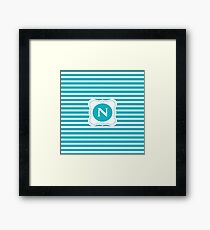 Striped Letter N Framed Print