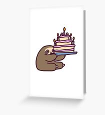 Birthday cake Sloth Greeting Card