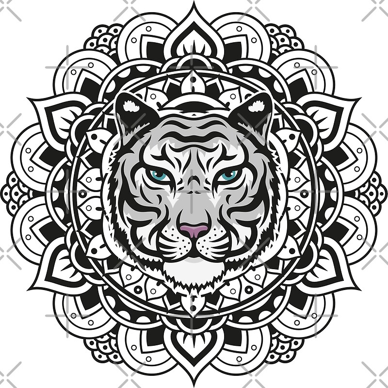 Download "Mandala white tiger" Metal Prints by MarcoCapra89 | Redbubble