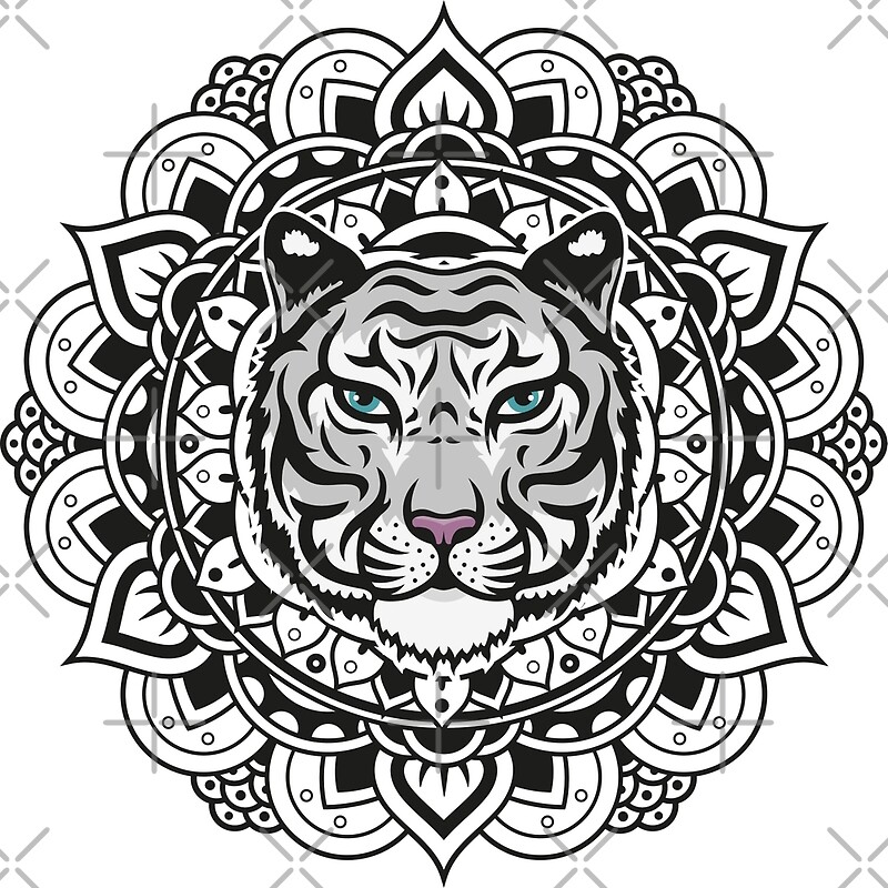 "Mandala white tiger" Metal Prints by MarcoCapra89 | Redbubble