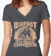 Bigfoot - Hide & Seek Champion Women's Fitted V-Neck T-Shirt