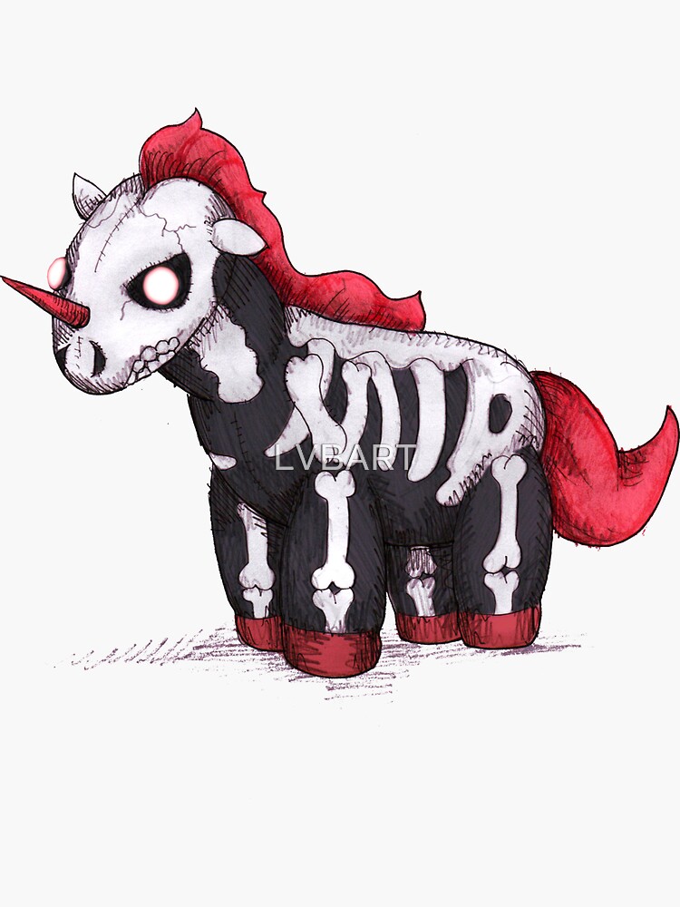 "Evil Unicorn" Sticker by LVBART | Redbubble