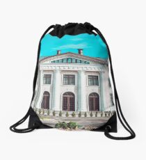 Beautiful white house in the park Drawstring Bag