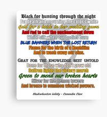 Shadowhunters lullaby Canvas Print