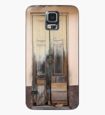 Weathered Yellow Wood Door Case/Skin for Samsung Galaxy